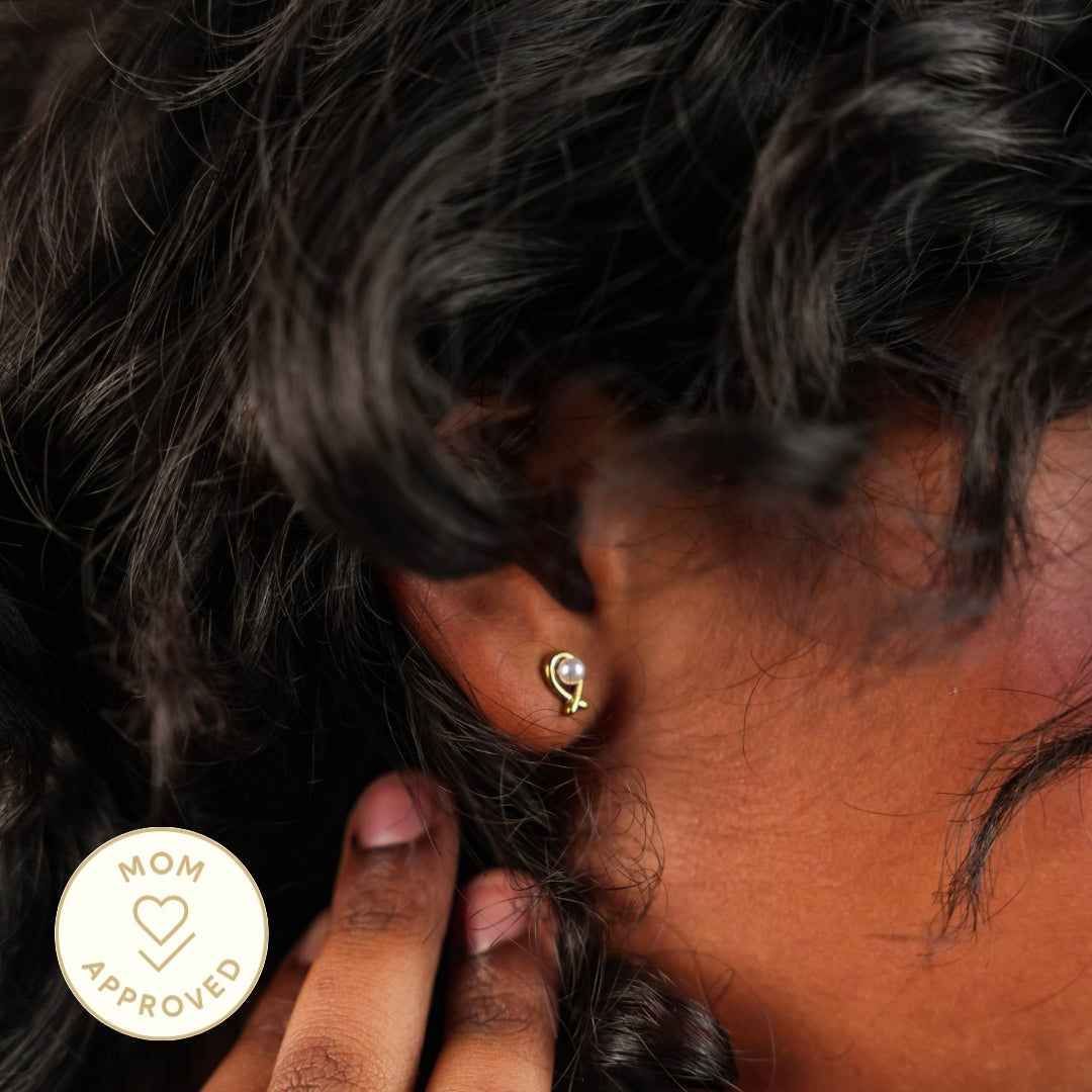 नॉट पर्ल स्टड इयररिंग