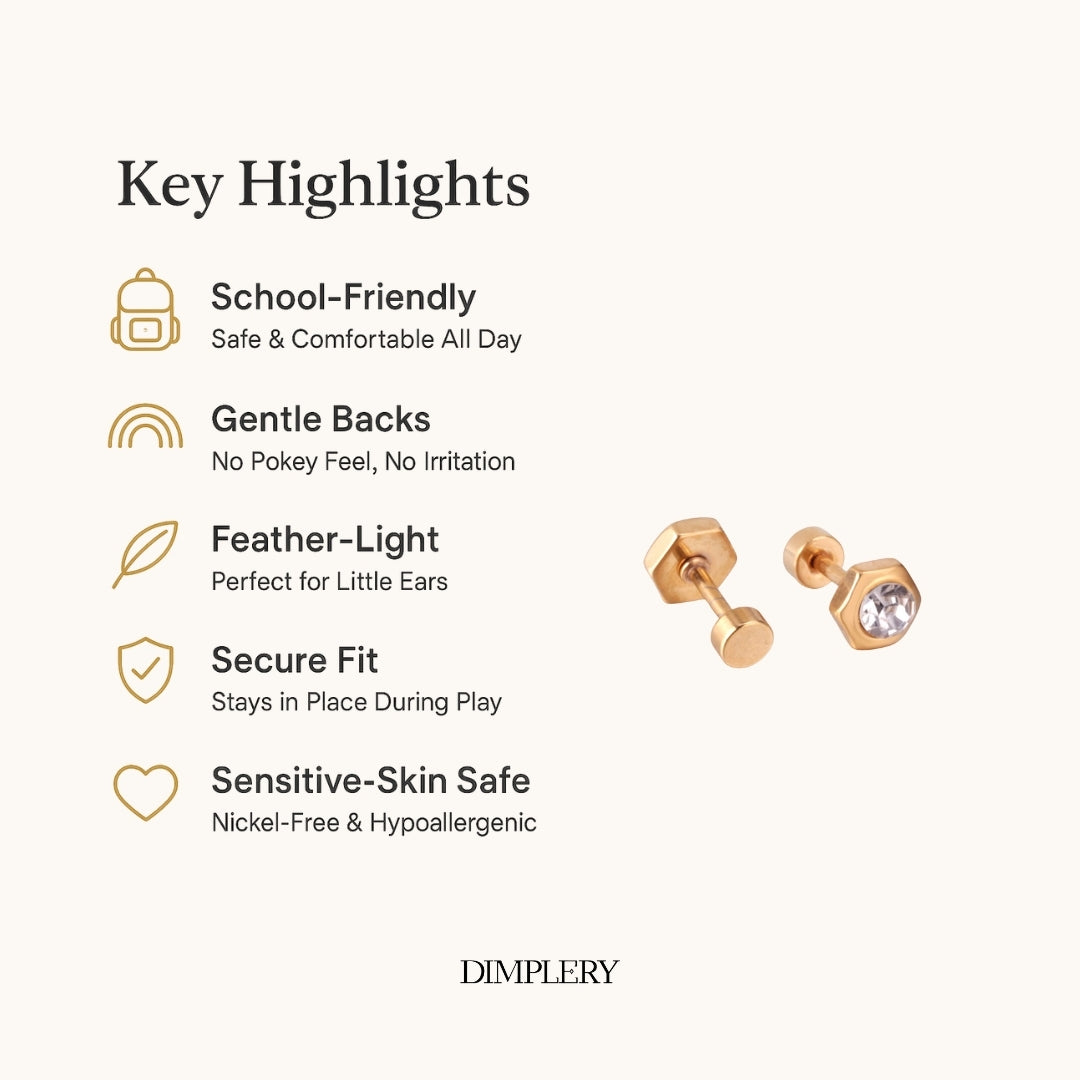 पेंटागन स्टड इयररिंग