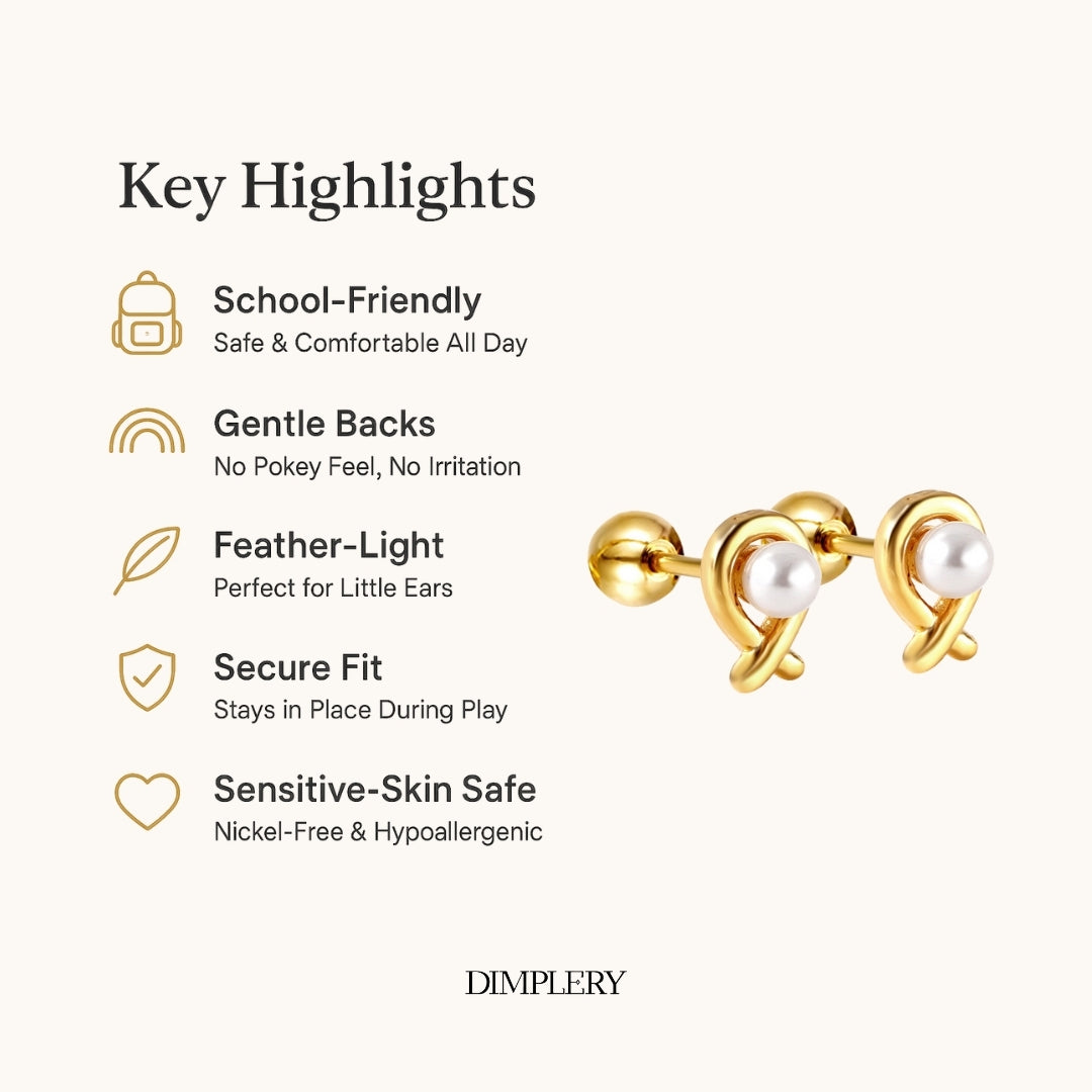 नॉट पर्ल स्टड इयररिंग