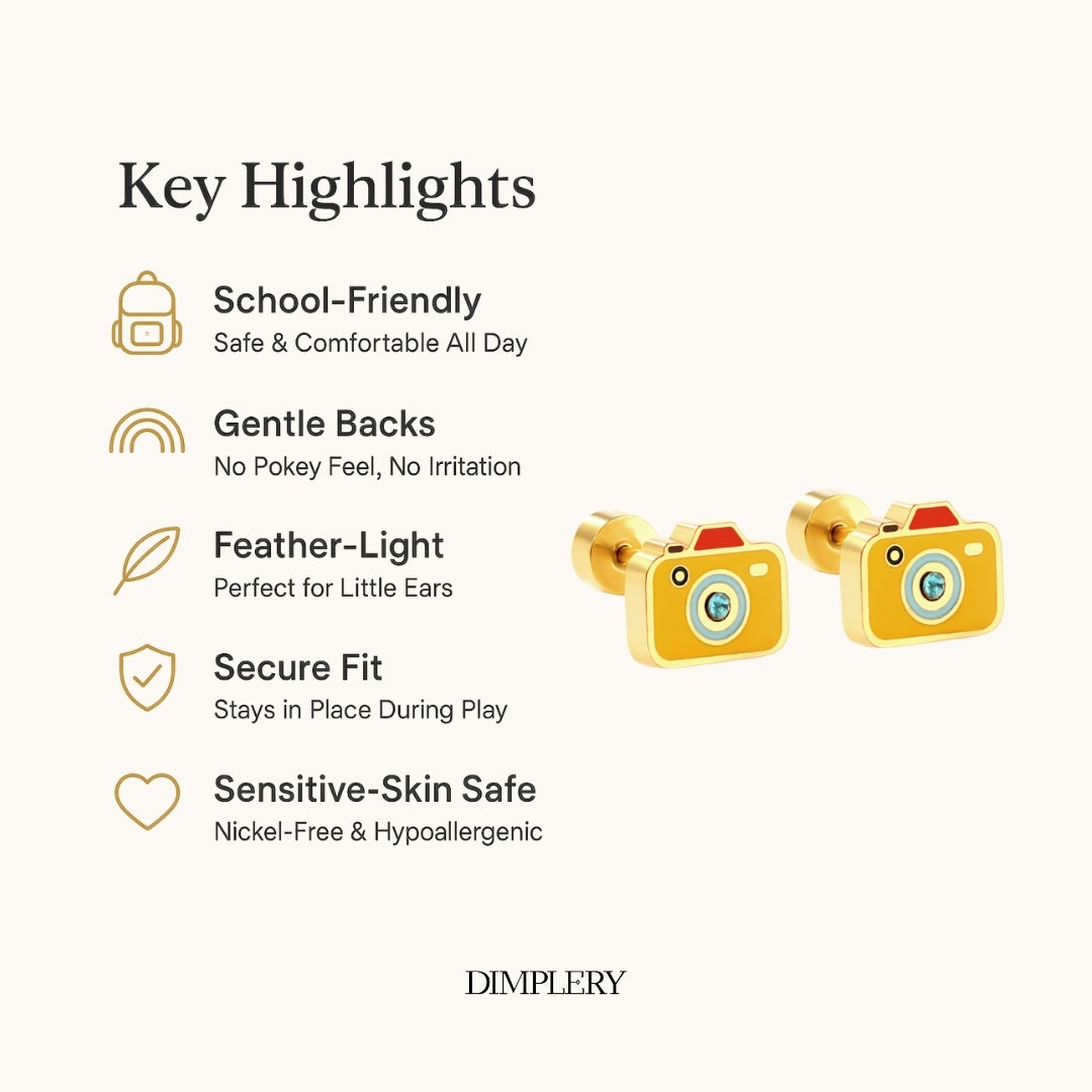 कैमरा स्टड इयररिंग्स