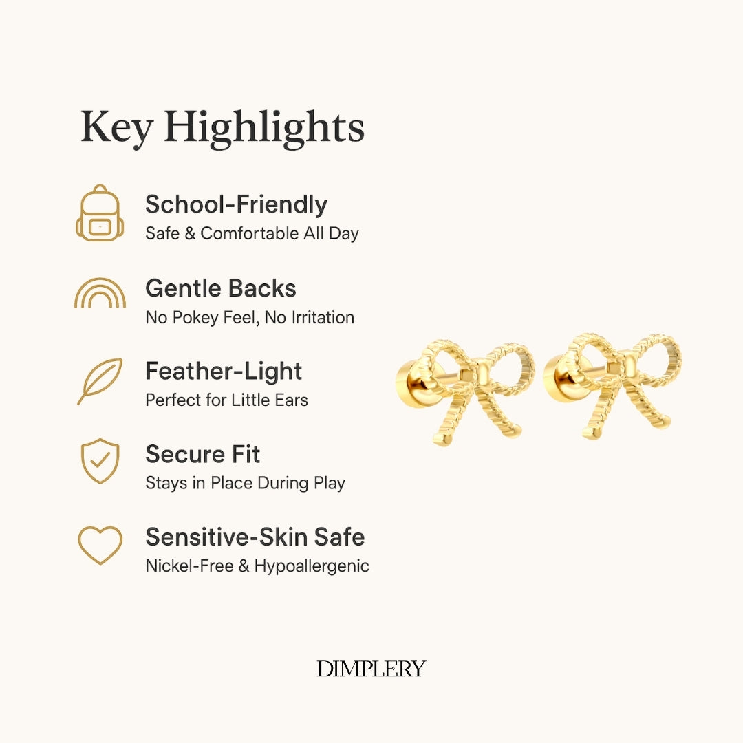 प्यारा धनुष स्टड बाली