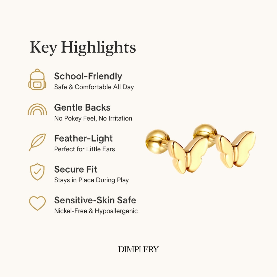 मिनी बटरफ्लाई स्टड इयररिंग