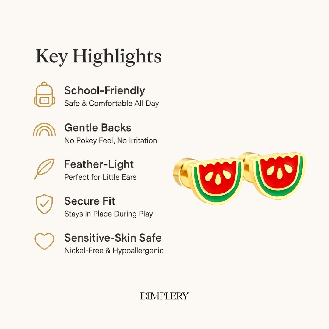 तरबूज स्टड इयररिंग