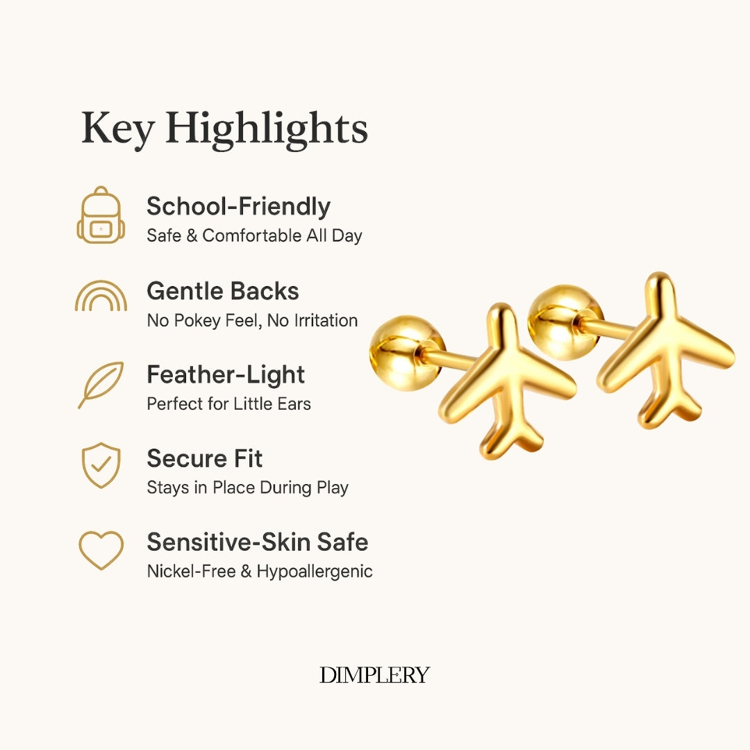 हवाई जहाज के स्टड इयररिंग्स