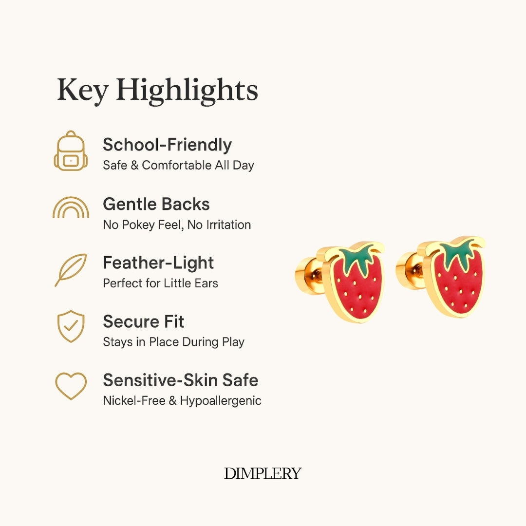 स्ट्रॉबेरी स्टड इयररिंग