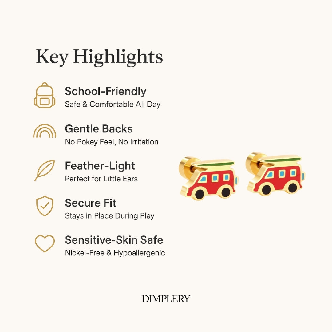 प्यारा बस स्टड इयररिंग