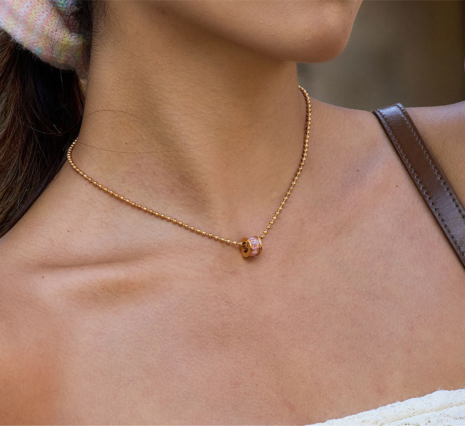 Aira Pink Charm Necklace