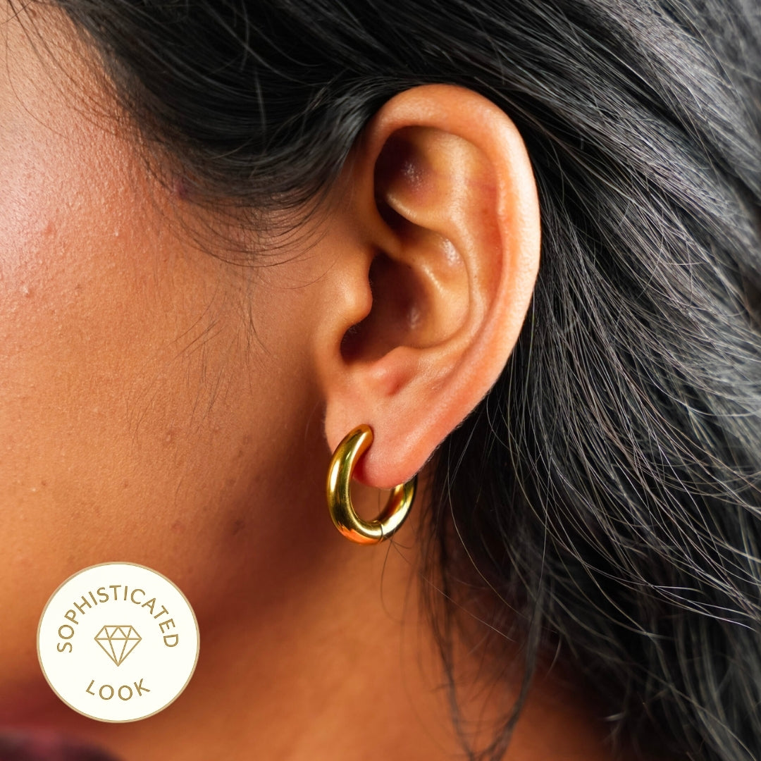 Aira Gold Hoop Earring - 12 MM