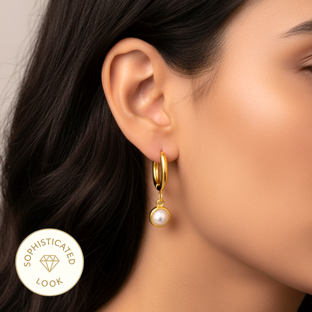 लटकते मोती घेरा बालियां