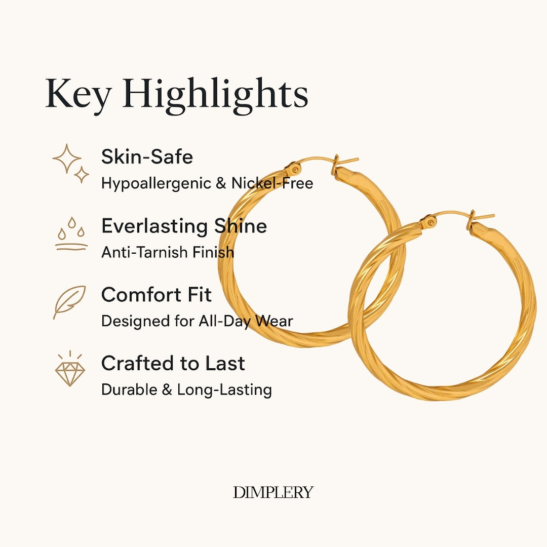बोल्ड ट्विस्टी हूप इयररिंग