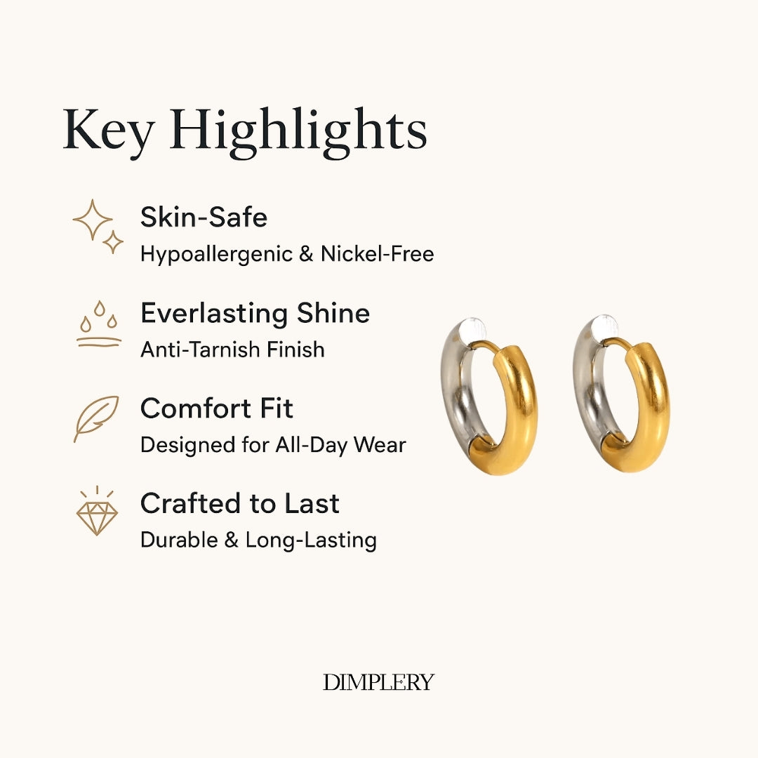 ऐरा डुअल हूप इयररिंग - 12 MM