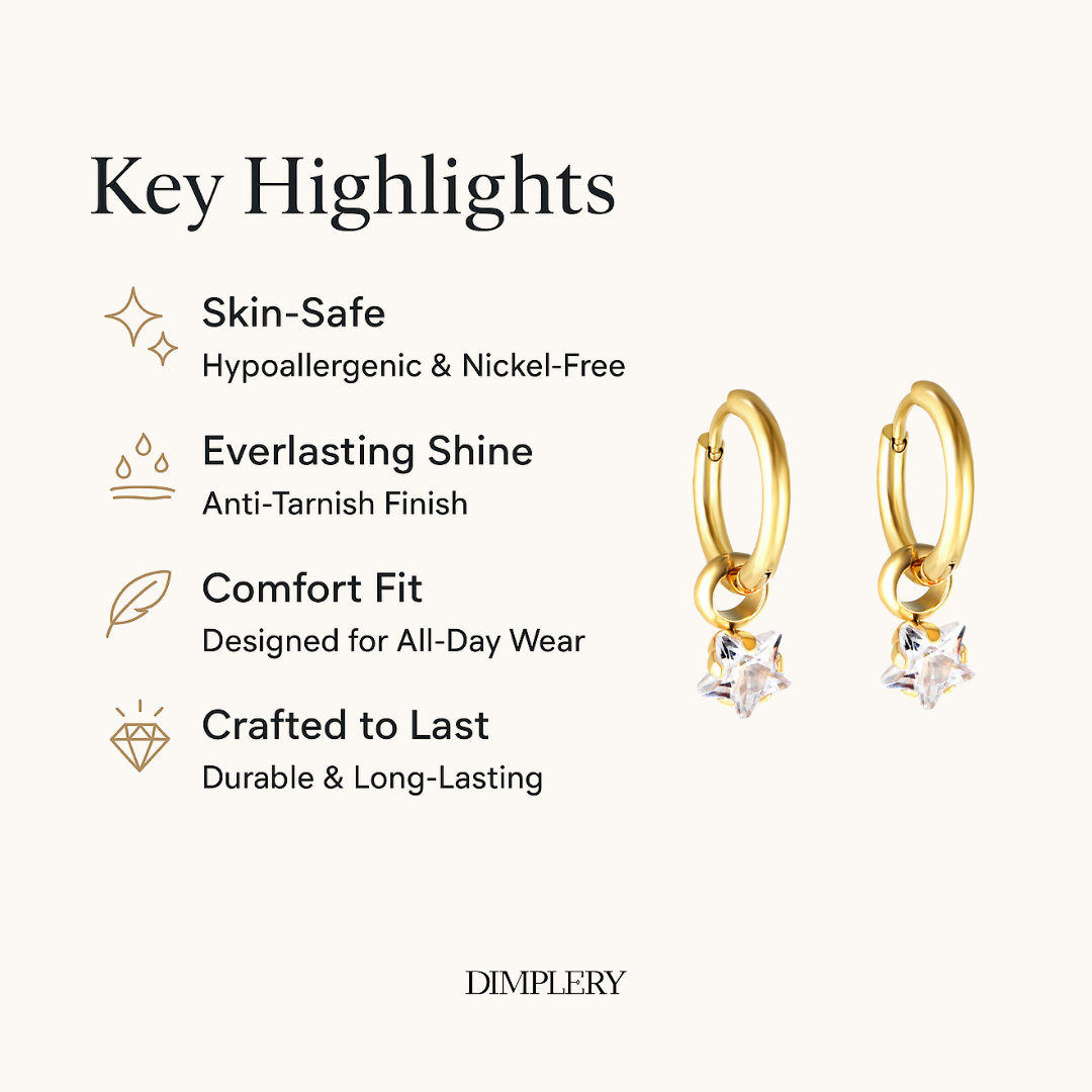 लटकते सितारे हूप इयररिंग्स