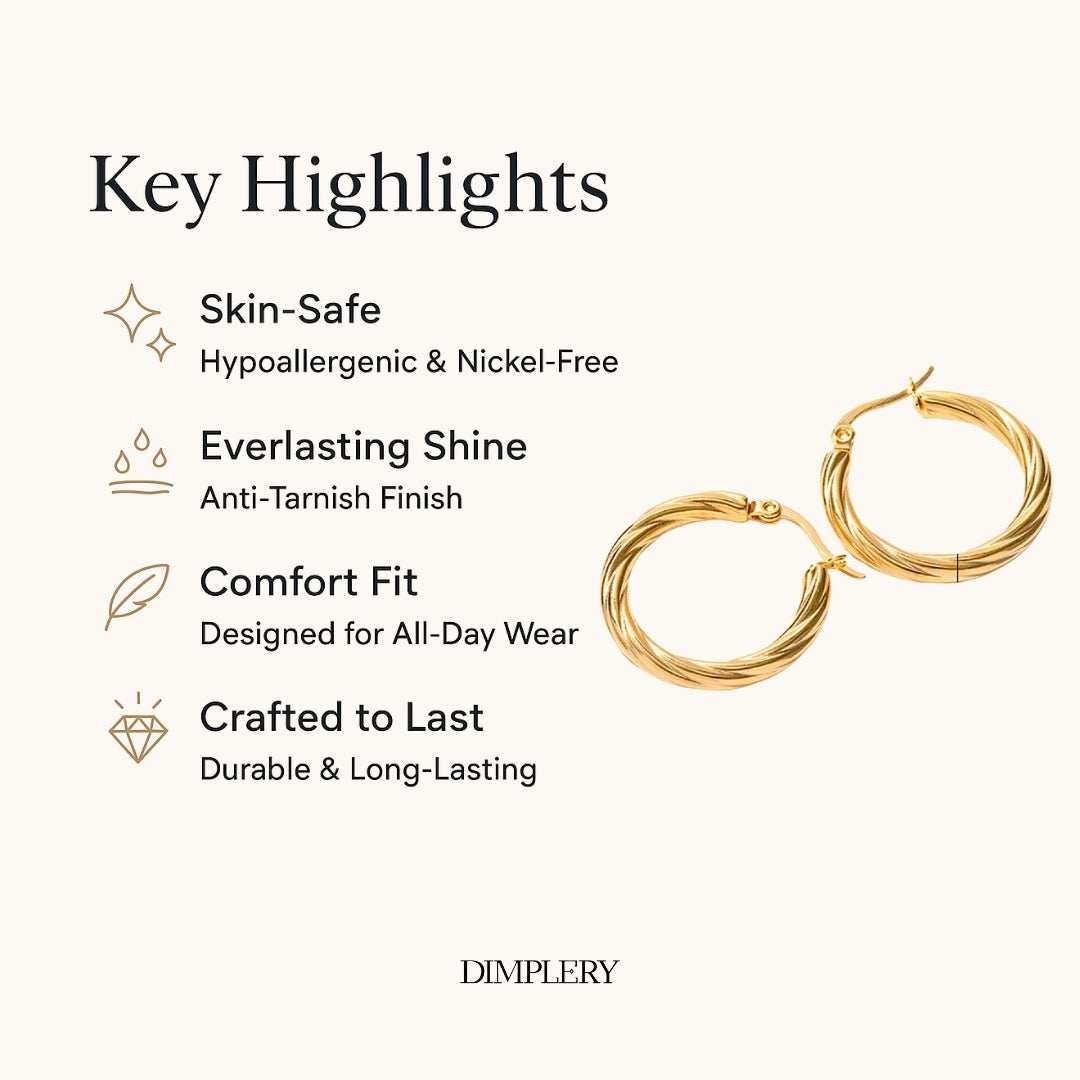 छोटी ट्विस्टी हूप बाली