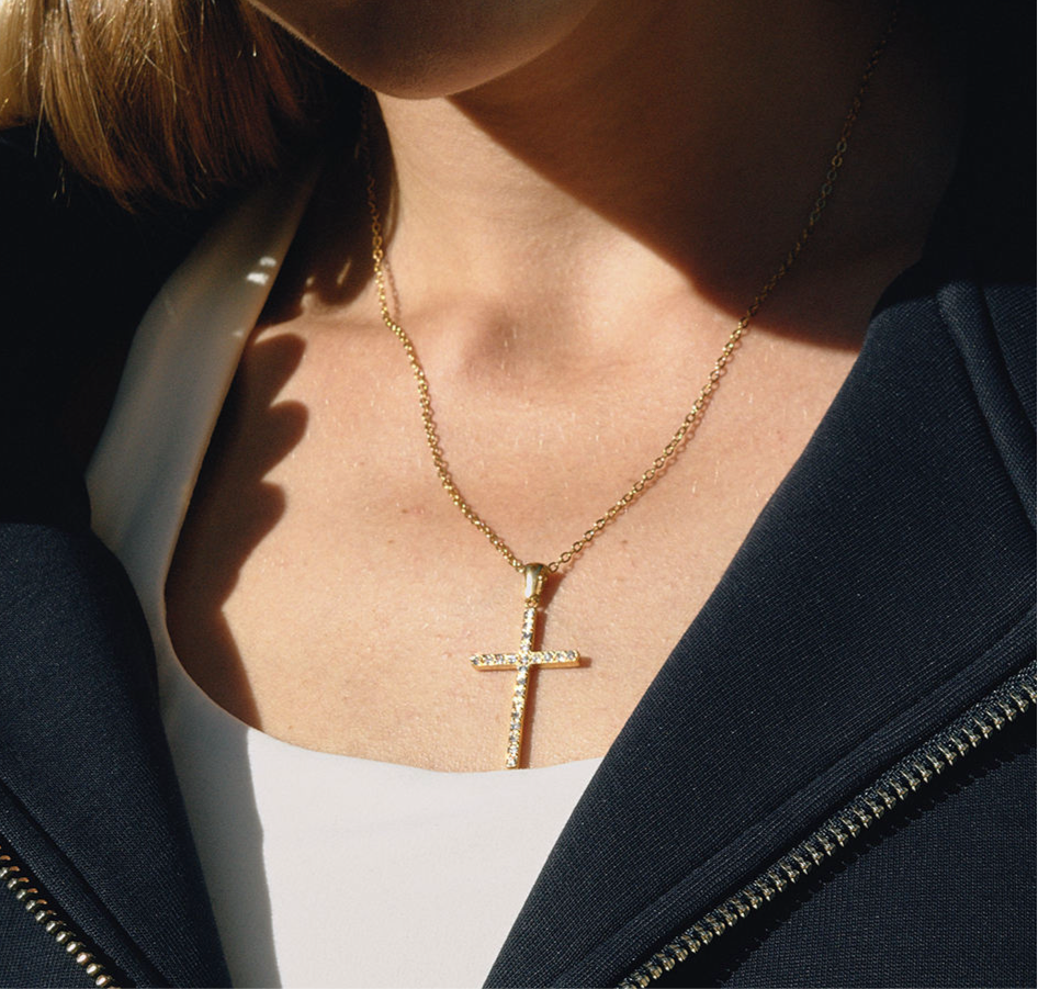 Cross Bold Zirconia Necklace