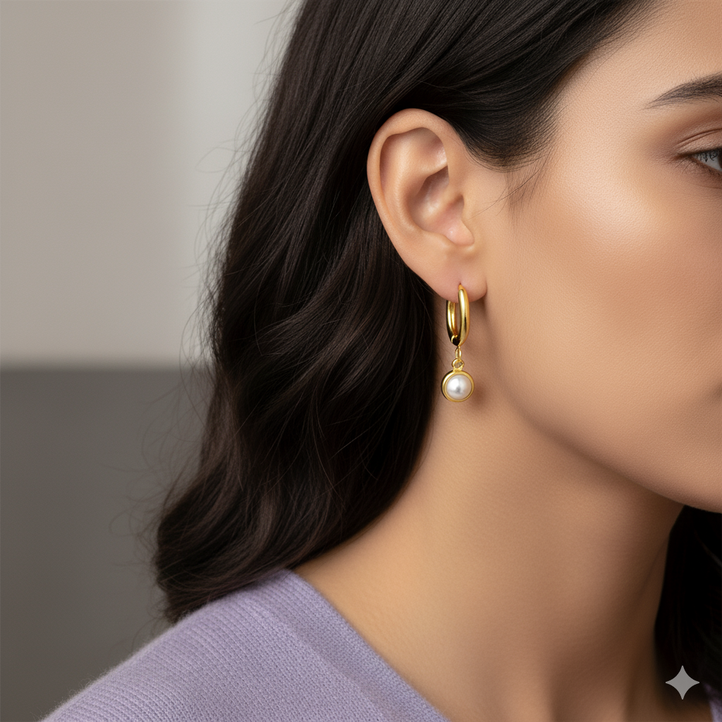 लटकते मोती घेरा बालियां