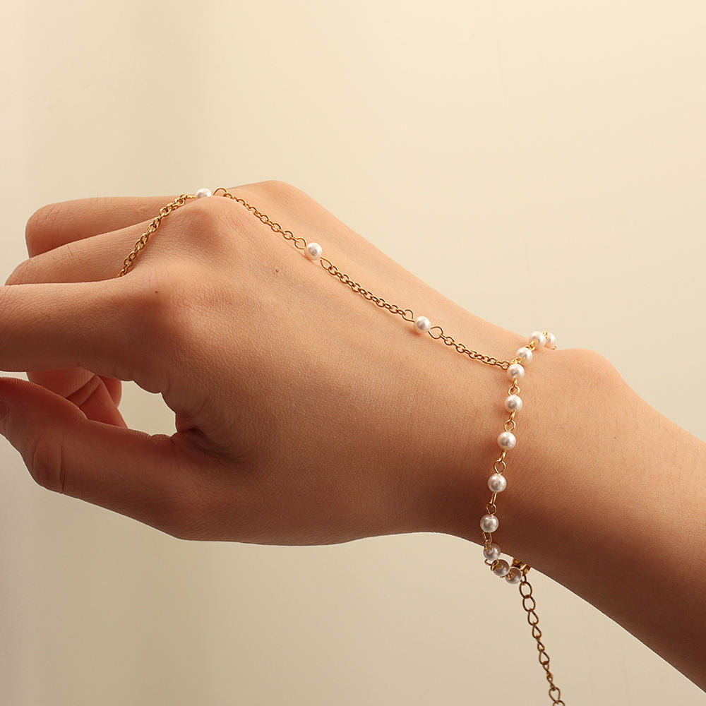 Ira Pearl Hand Chain Bracelet