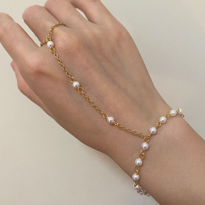 Ira Pearl Hand Chain Bracelet