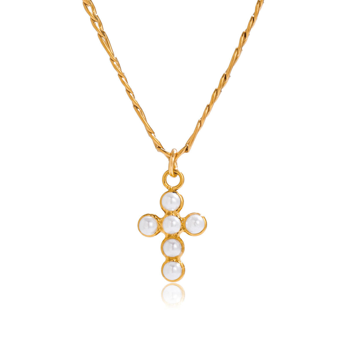 Cross Petite Pearl Necklace