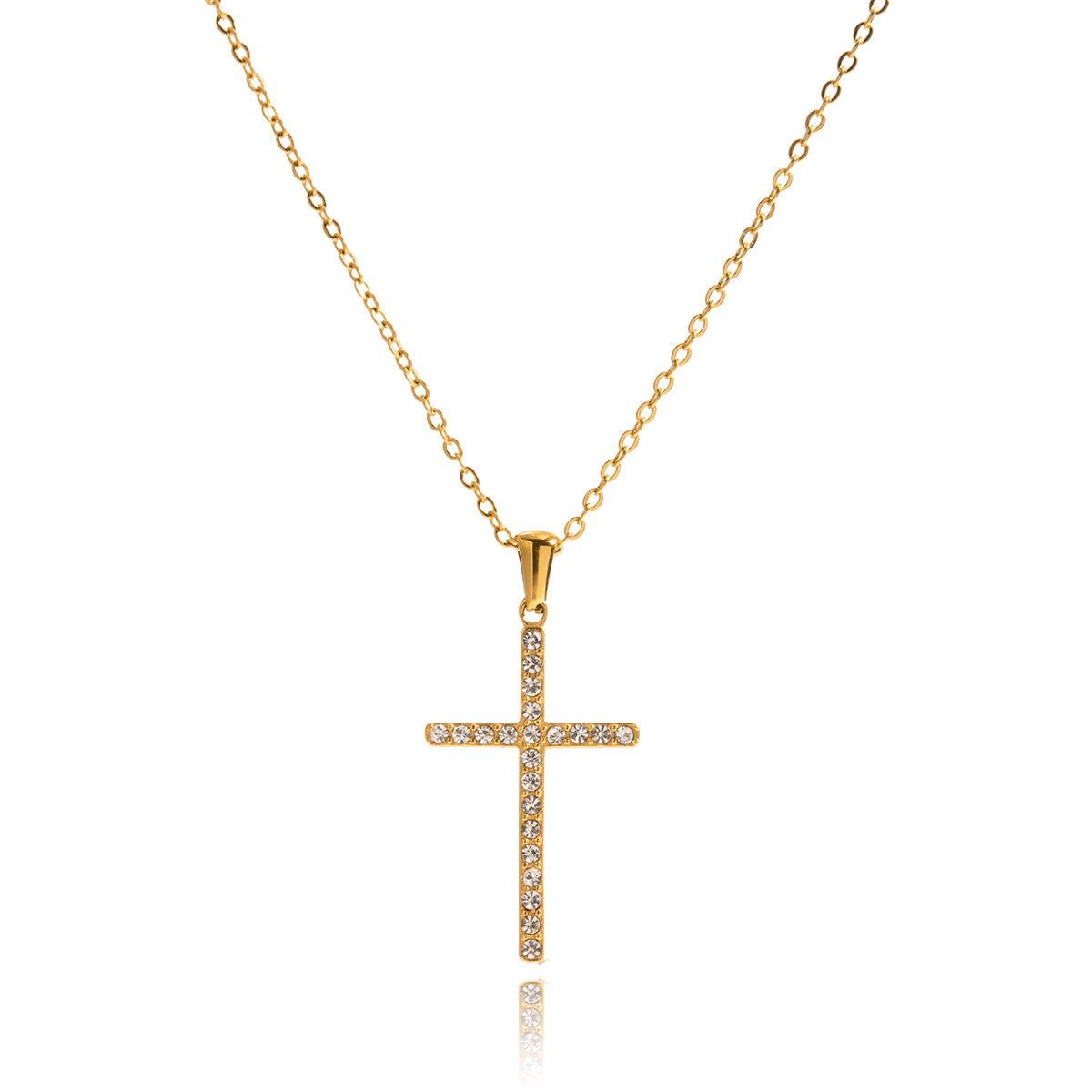 Cross Bold Zirconia Necklace