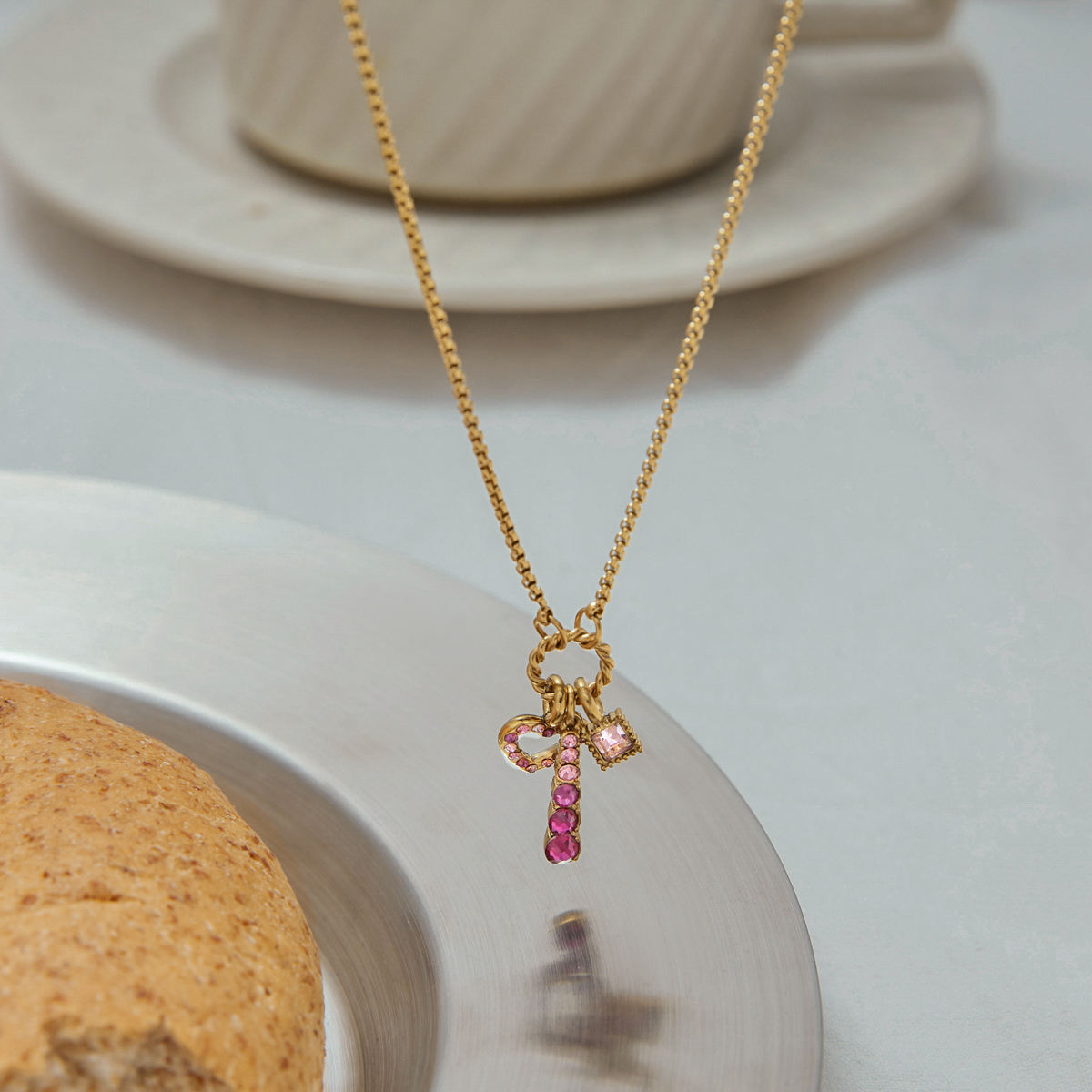 Aira Pink Charm Necklace