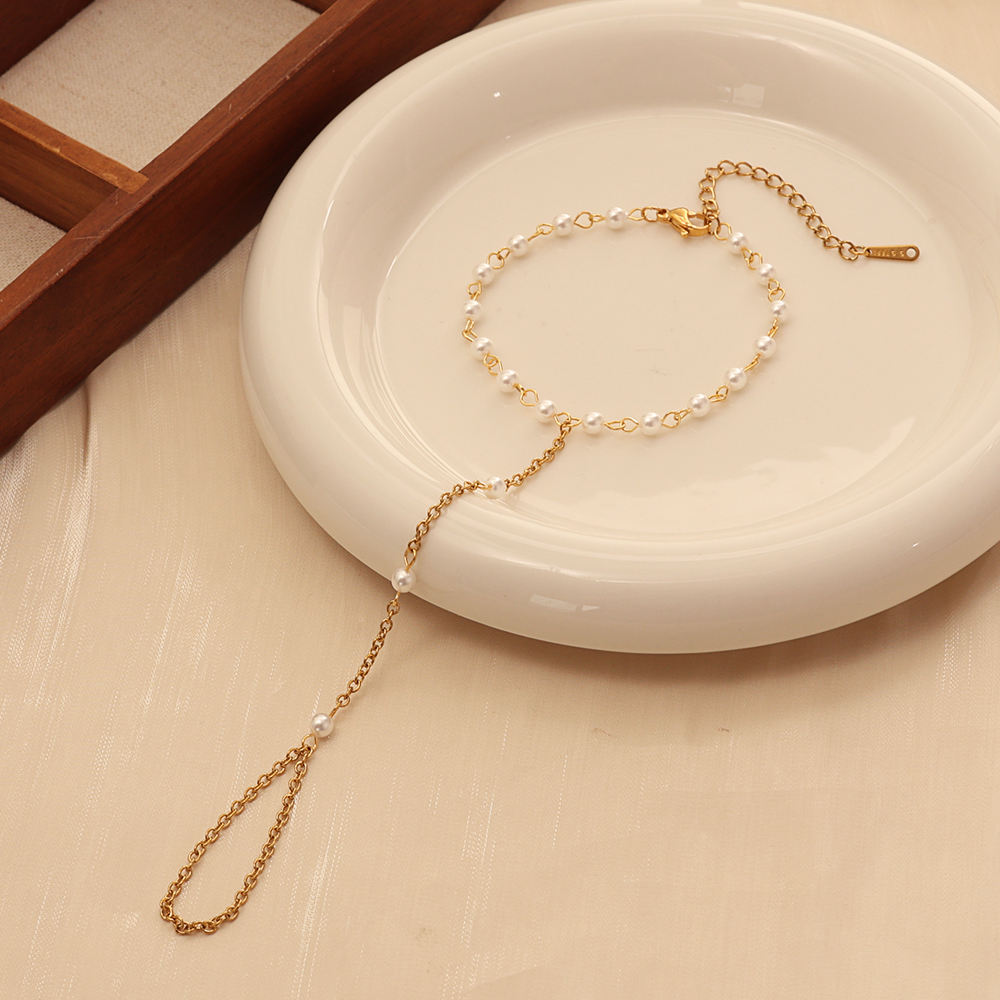 Ira Pearl Hand Chain Bracelet