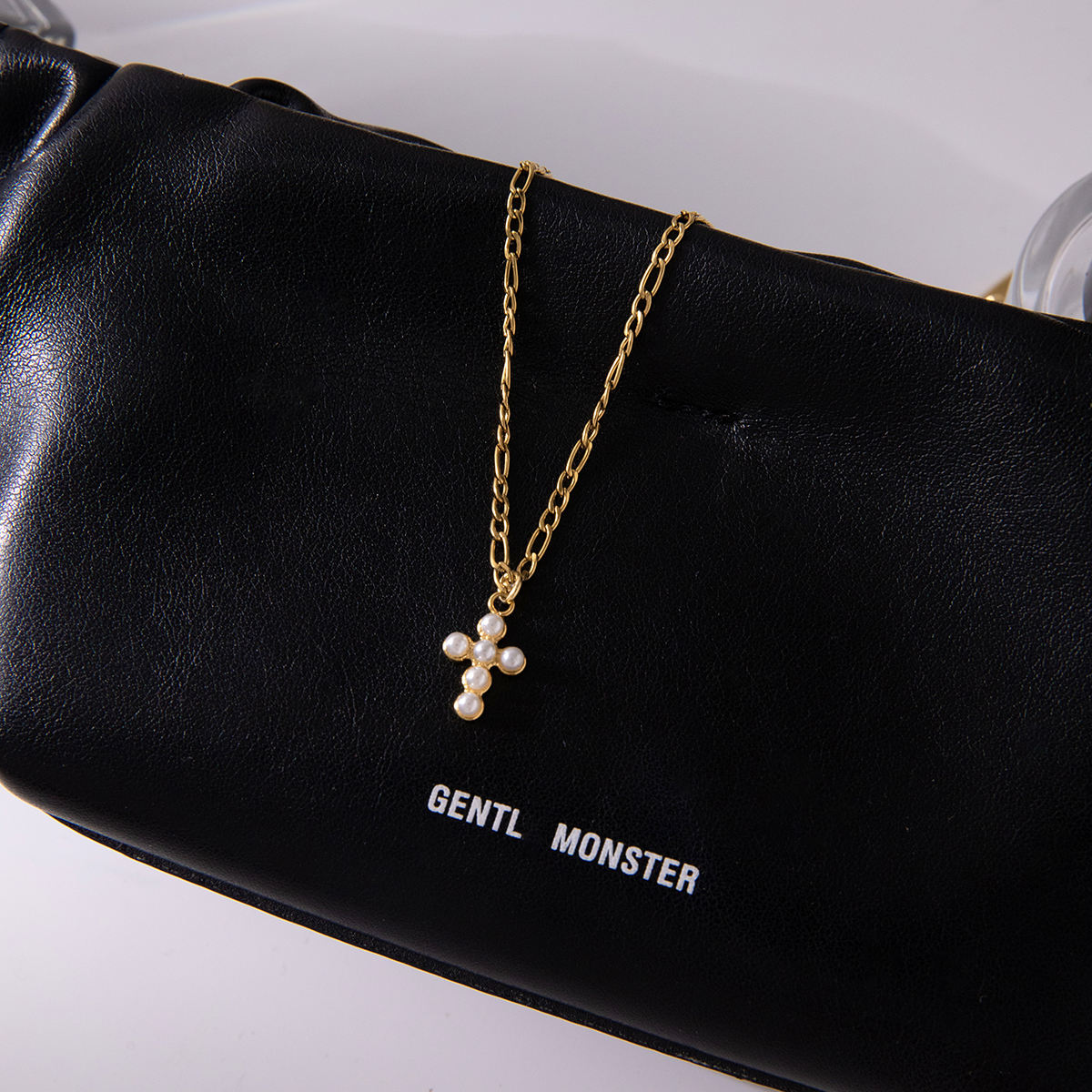 Cross Petite Pearl Necklace