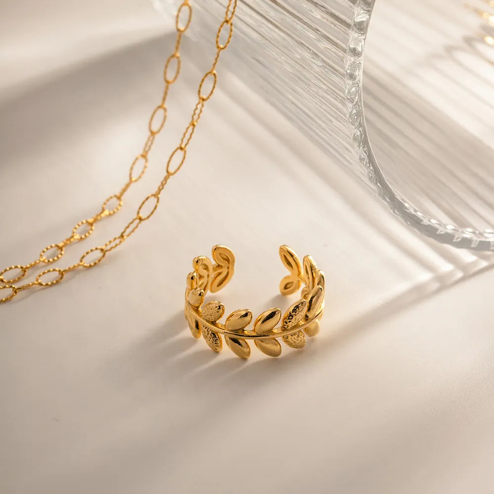 बनावट वाली पत्तीदार आकार बदलने योग्य अंगूठी