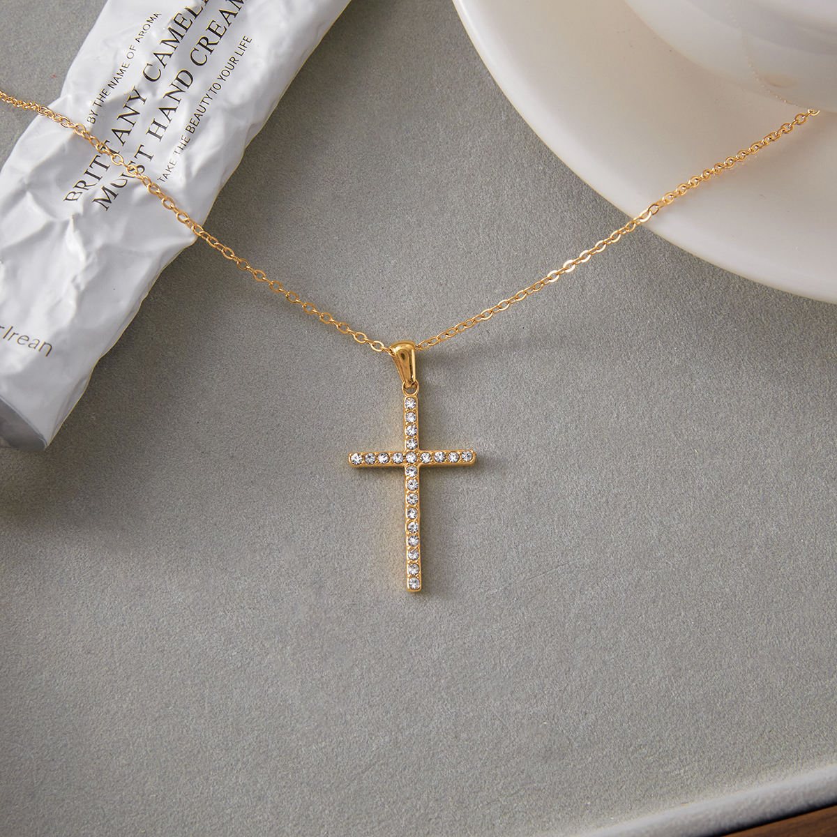 Cross Bold Zirconia Necklace