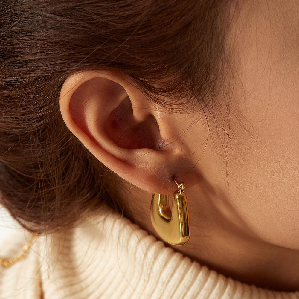 Bold U Hoop Earring