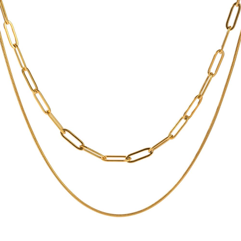 2 लेयर्ड पेपर क्लिप नेकलेस