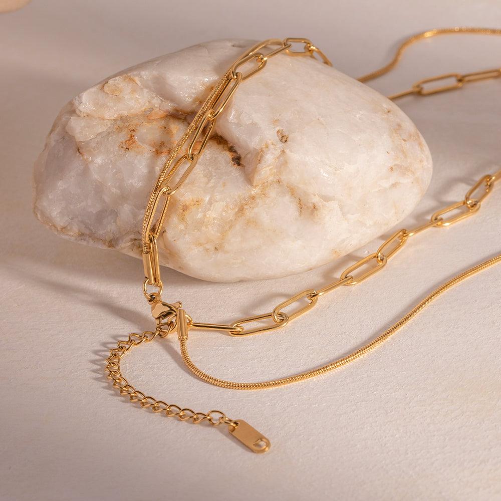 2 लेयर्ड पेपर क्लिप नेकलेस