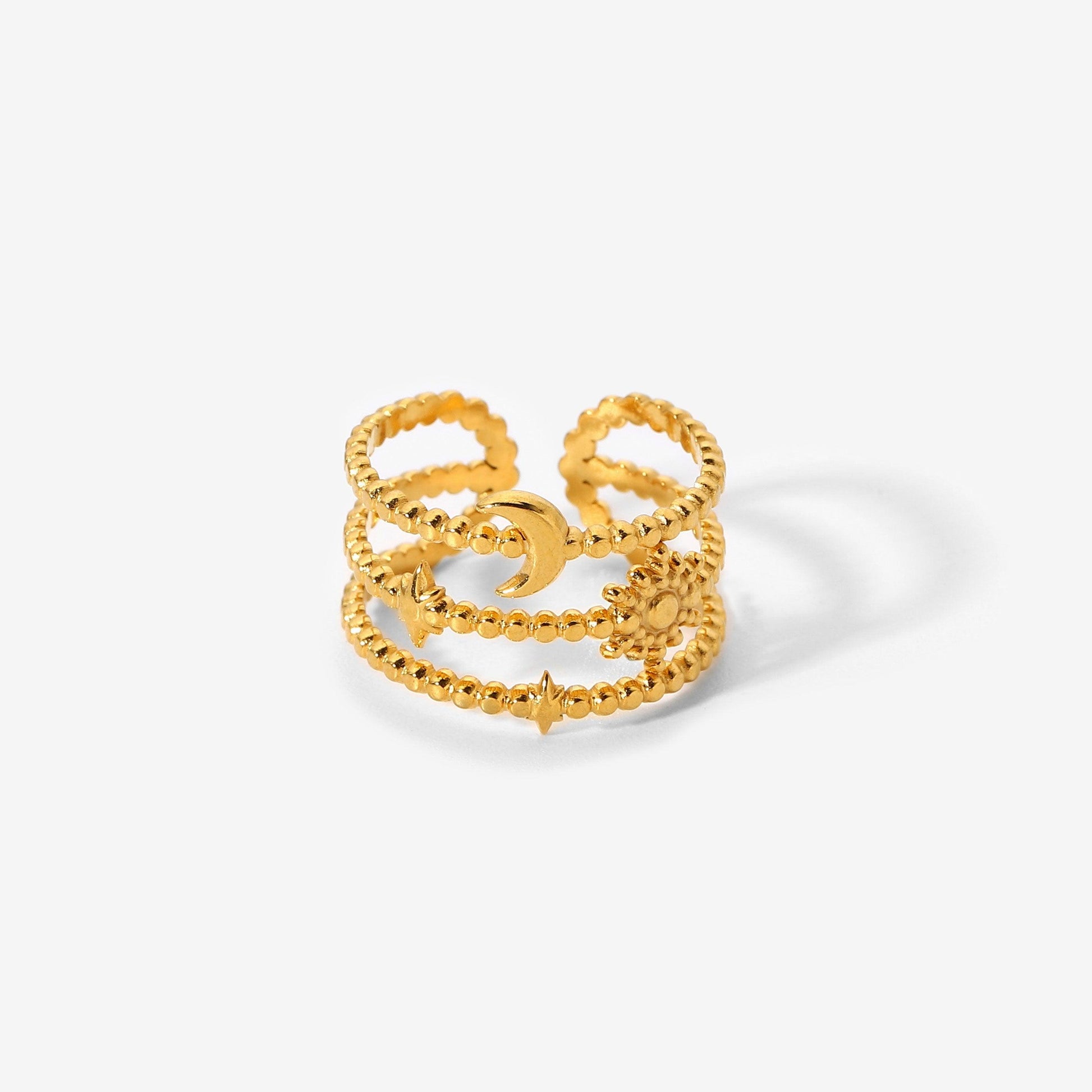 लूना स्तरित आकार बदलने योग्य अंगूठी