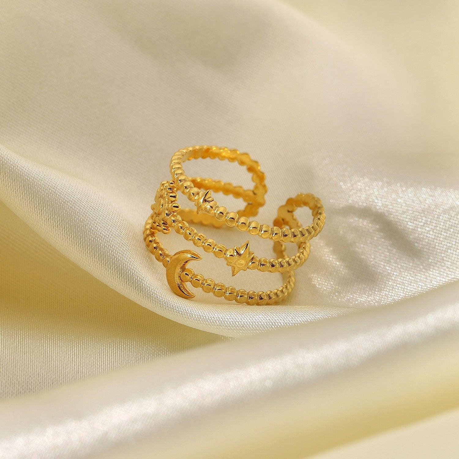 लूना स्तरित आकार बदलने योग्य अंगूठी