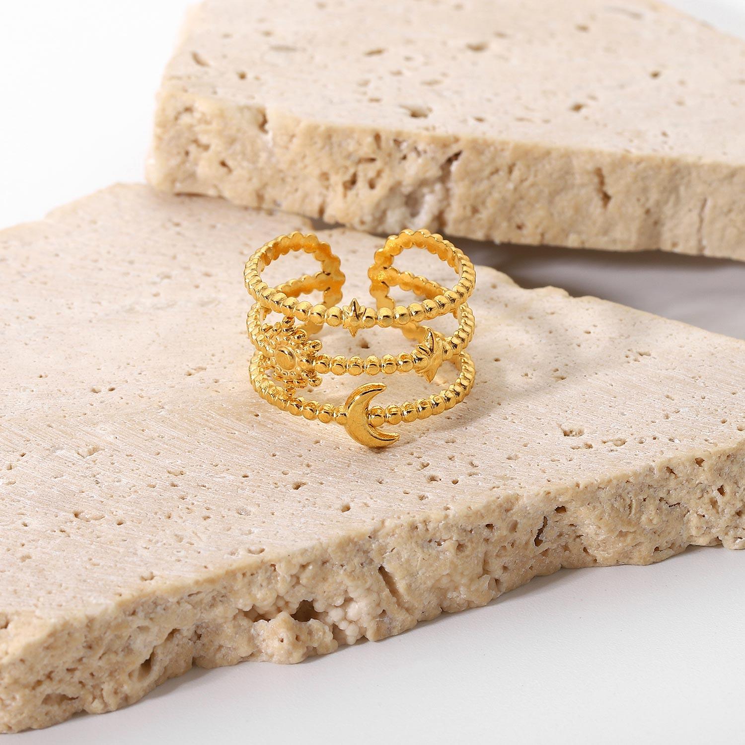 लूना स्तरित आकार बदलने योग्य अंगूठी