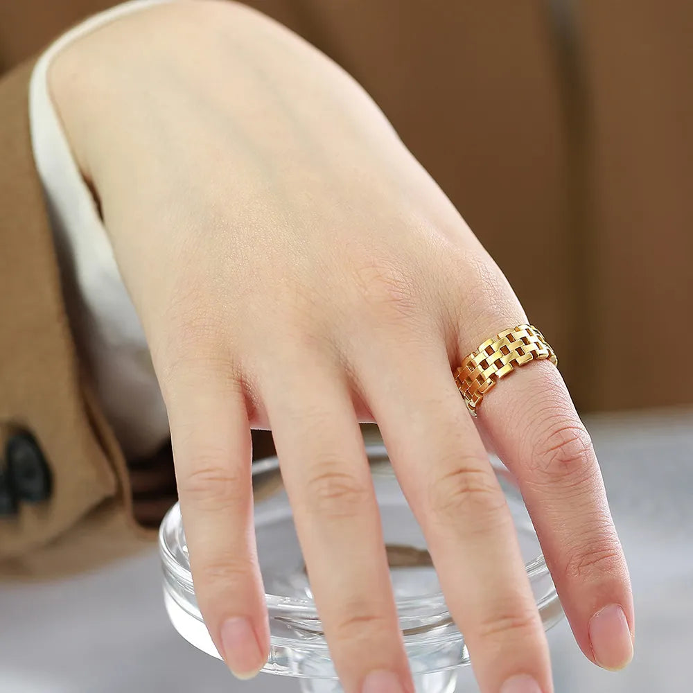 सरल मोटी बैंड आकार बदलने योग्य अंगूठी