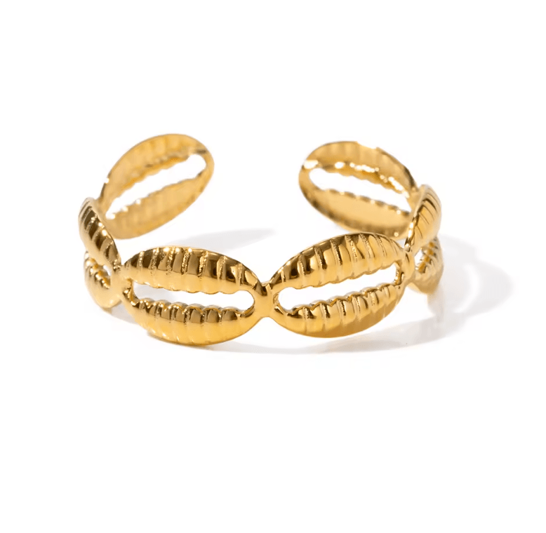 समुद्री शंख की सुंदर आकार बदलने योग्य अंगूठी