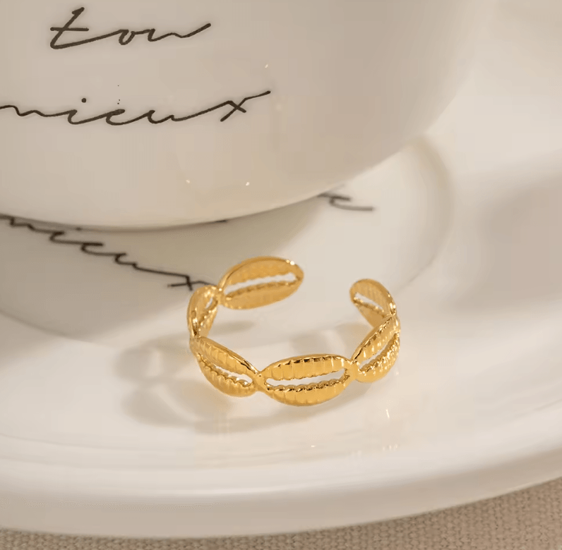 समुद्री शंख की सुंदर आकार बदलने योग्य अंगूठी