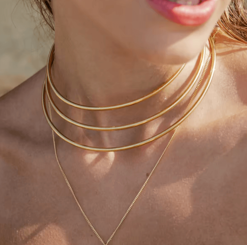 3 लेयर कफ स्टेटमेंट नेकलेस