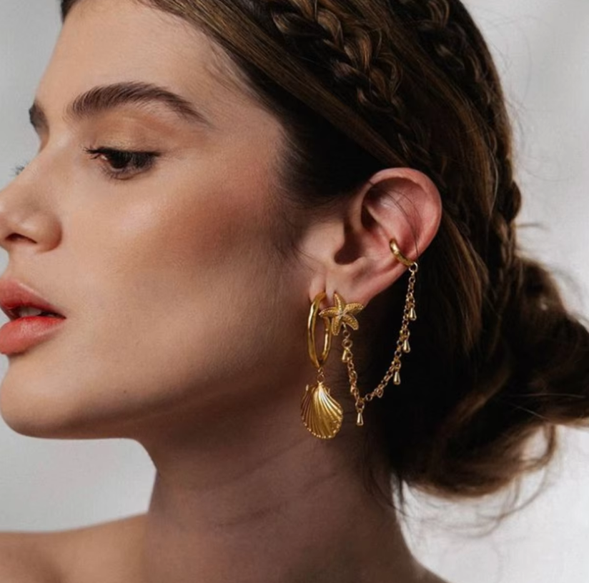 समुद्र में लटकता कान का कफ़ - एकल