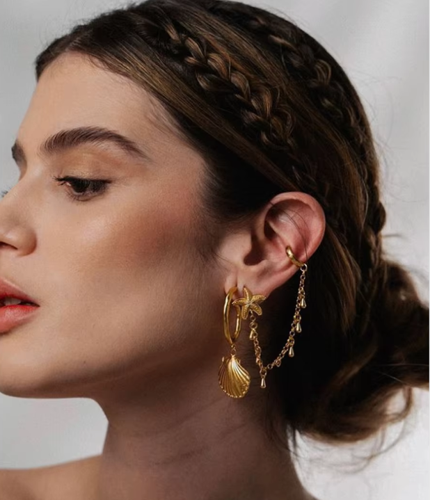 समुद्र में लटकता कान का कफ़ - एकल