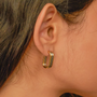Dual Tone Layered Hoop Earring