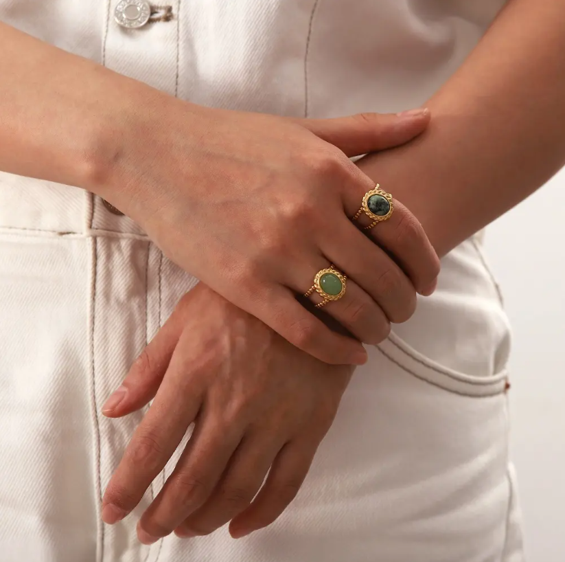 विंटेज अंडाकार आकार बदलने योग्य अंगूठी