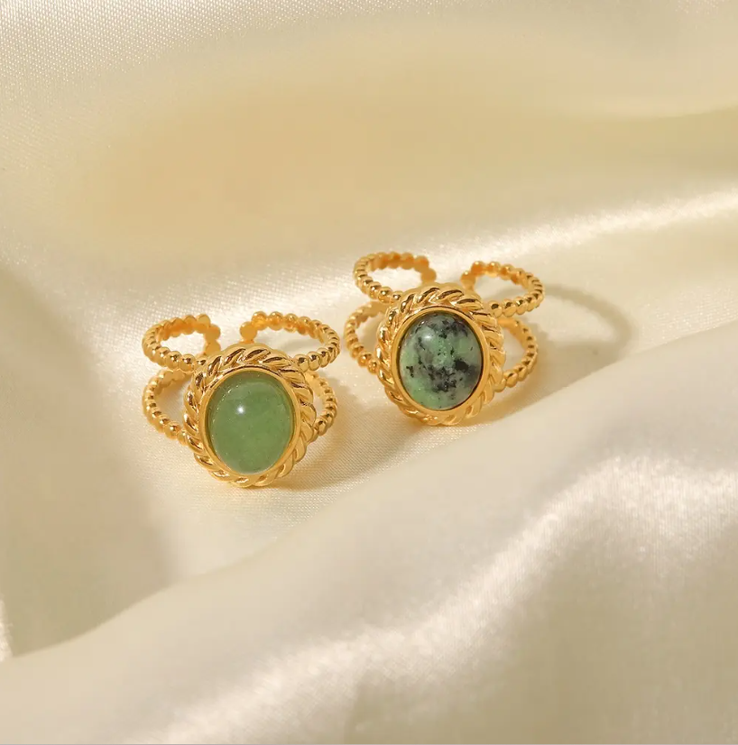 विंटेज अंडाकार आकार बदलने योग्य अंगूठी