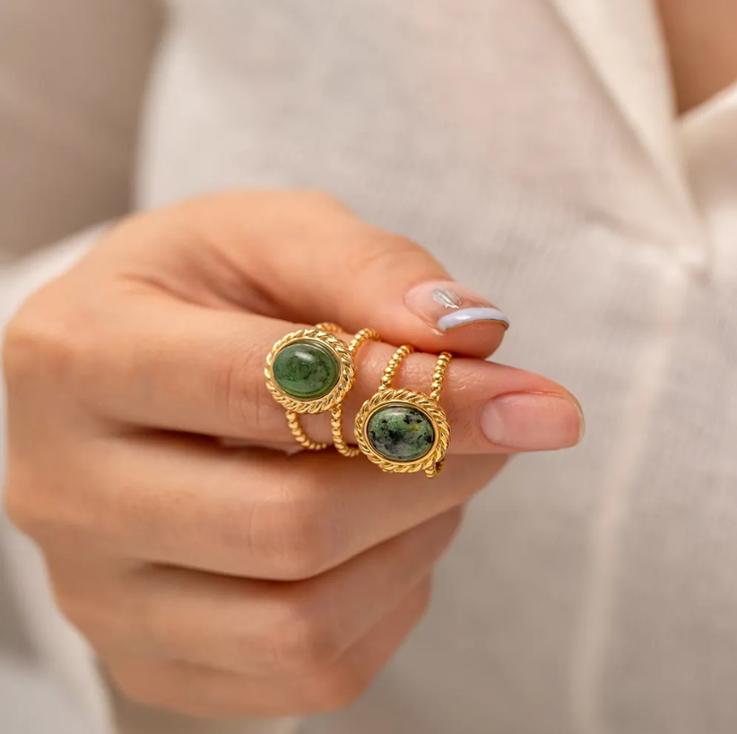 विंटेज अंडाकार आकार बदलने योग्य अंगूठी