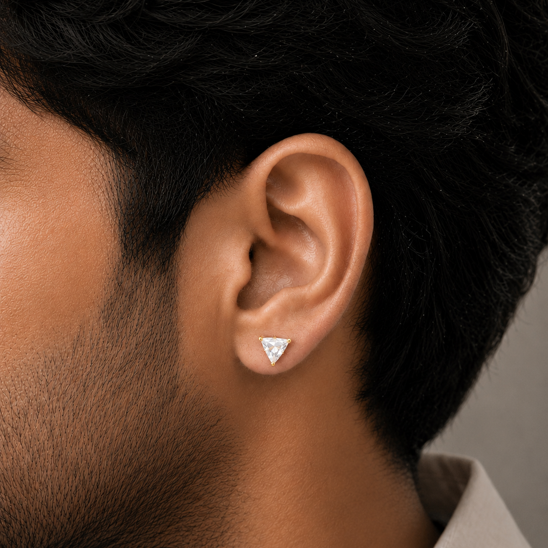 Triangle Diamond Stud Earring