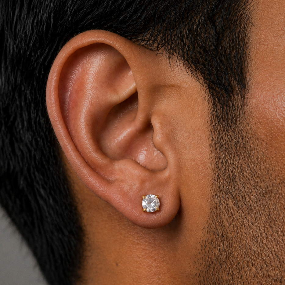 Reversible Diamond Stud Earring - 6 MM
