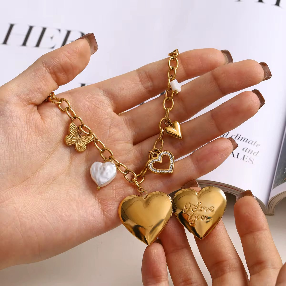 Love Photo Box Charms Necklace