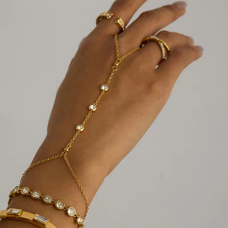 Ira Diamond Hand Chain Bracelet