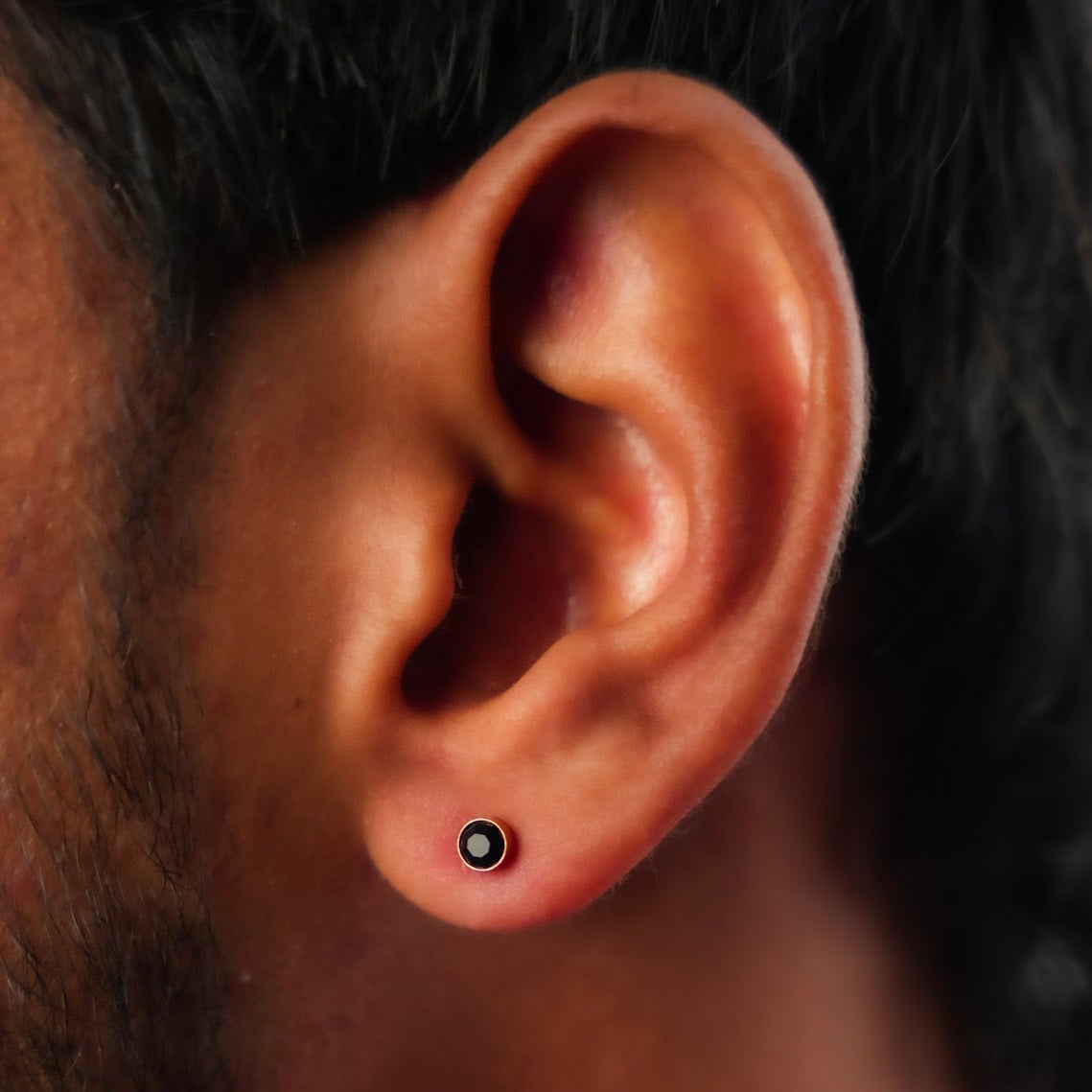 Midnight Bolt Stud Earring   - 4 MM