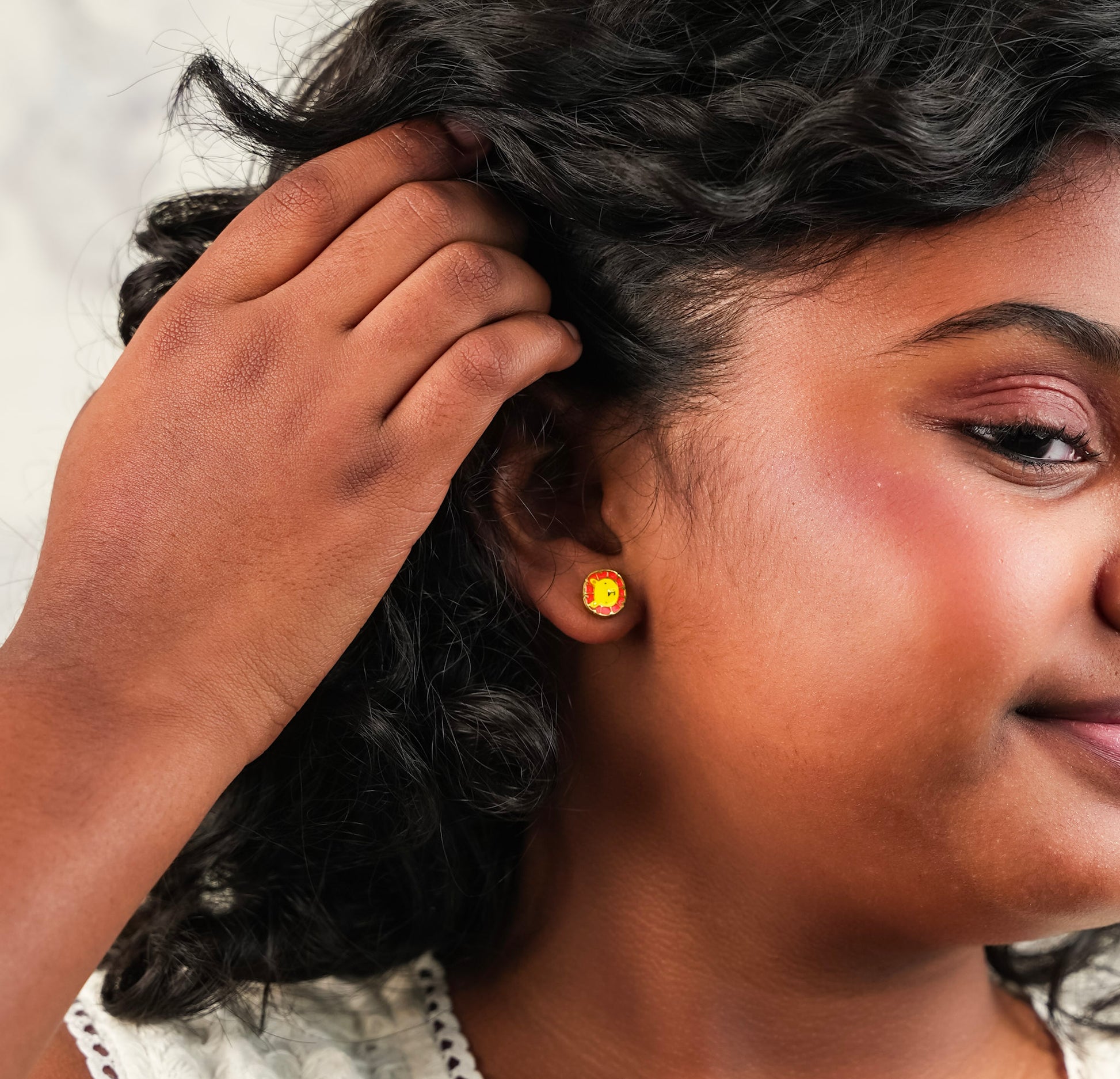 Cute Lion Stud Earring